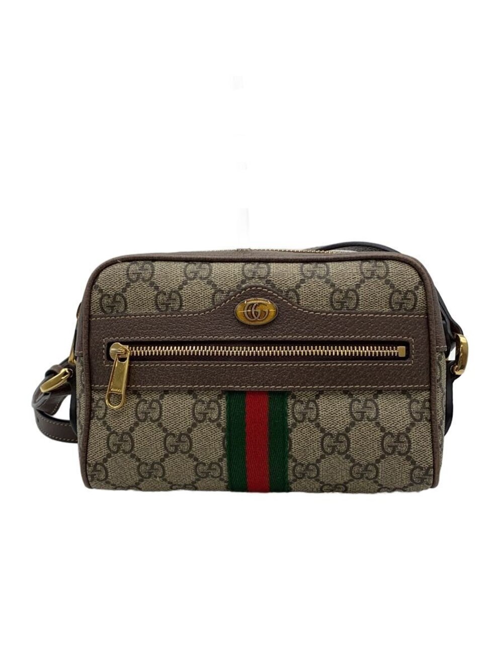 Gucci GG Supreme Shoulder Bag Brown All over